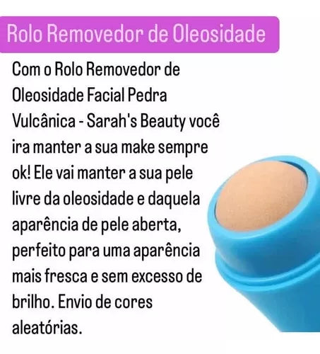 Rolo Removedor De Oleosidade Facial De Pedra Vulcânica